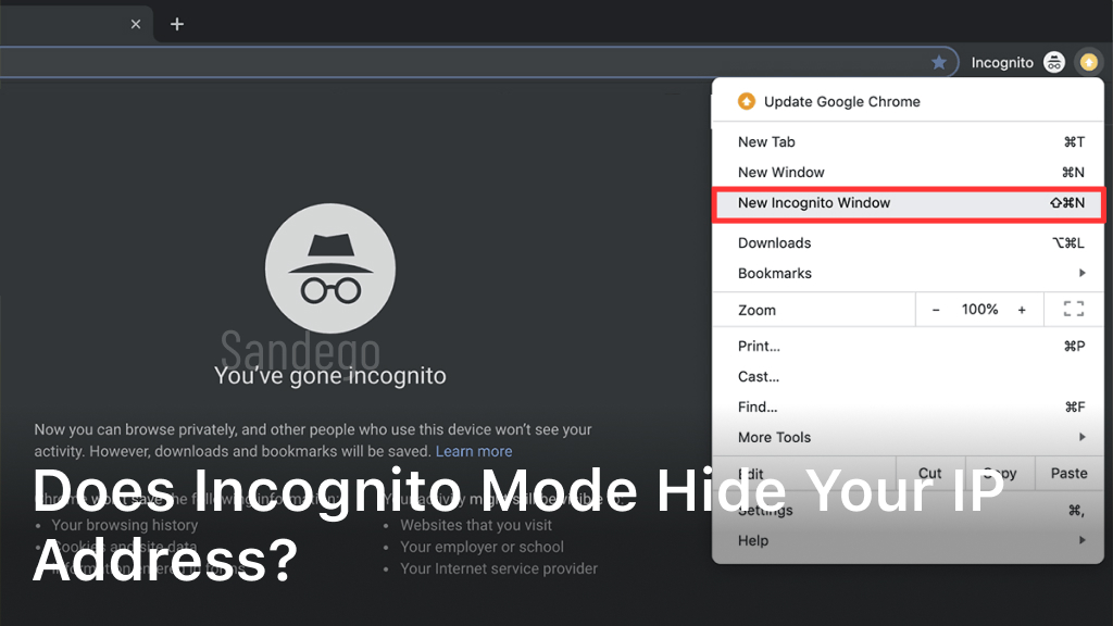 Incognito mode hide your ip address